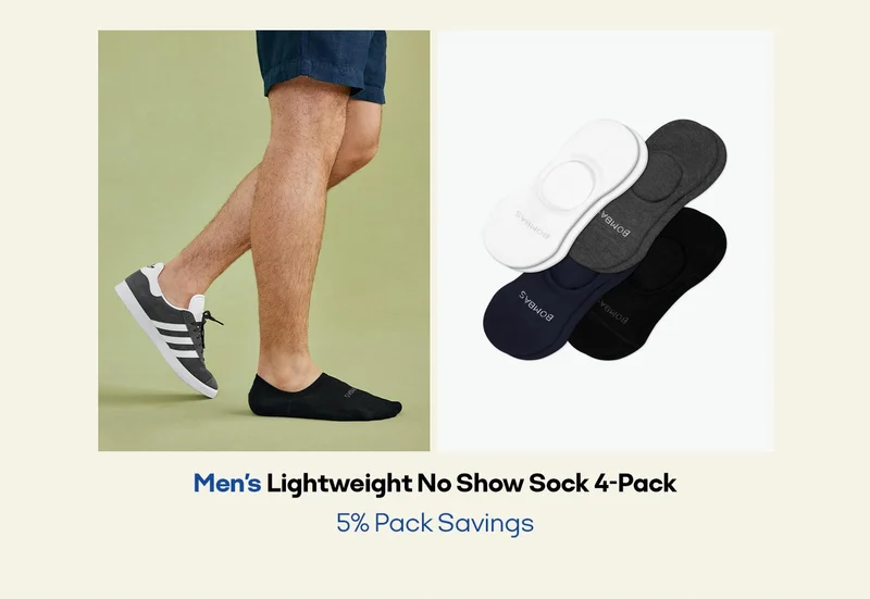 Men's Lightweight No Show Sock 4-Pack 5% Pack Savings