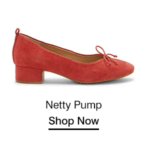 A side view of the Netty Pump in Cranberry suede. Shop Now