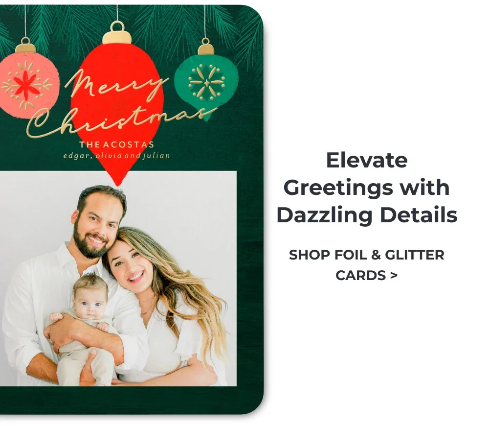 SHOP FOIL & GLITTER CARDS >