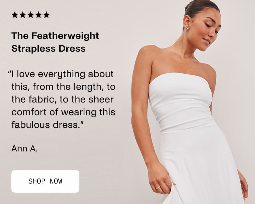Featherweight Strapless Dress in Cloud White