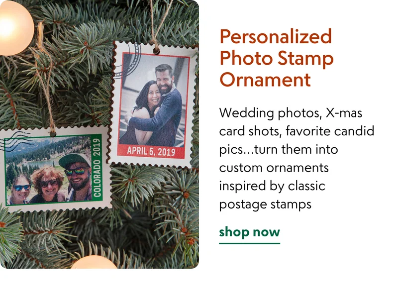 Personalized Photo Stamp Ornament