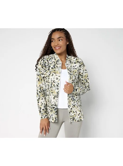 Denim & Co. Active Duo Stretch Zip Front Jacket
