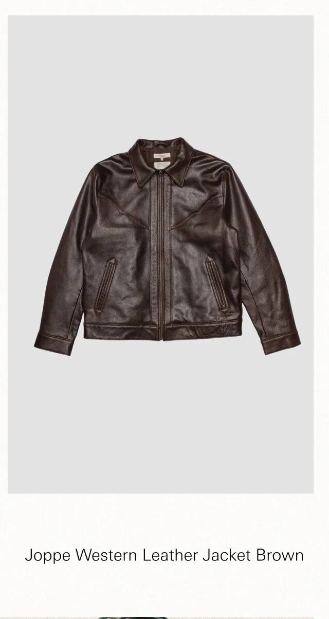 Joppe Western Leather Jacket Brown