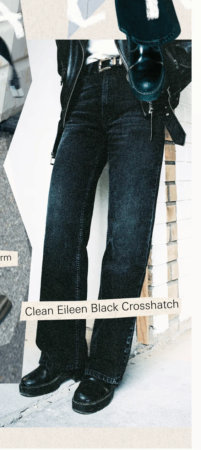 Clean Eileen Black Crosshatch