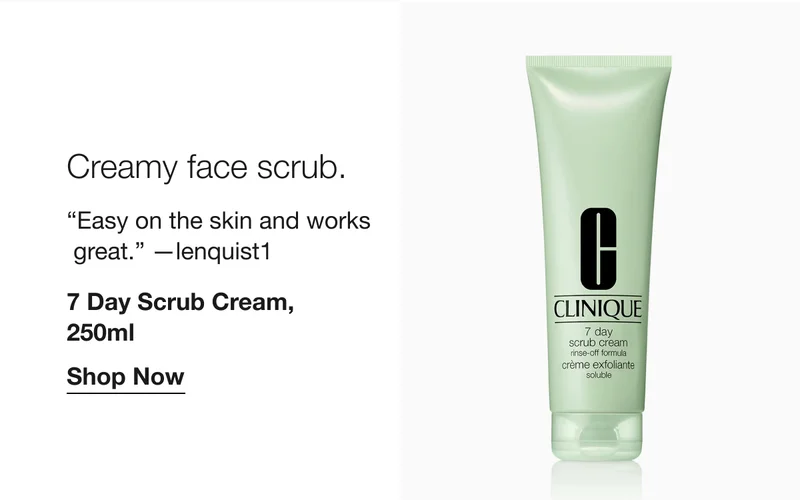 Creamy face scrub. “Easy on the skin and works great.” -lenquist1 | 7 Day Scrub Cream, 250ml Shop Now