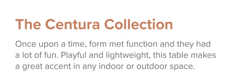 The Centura Collection.