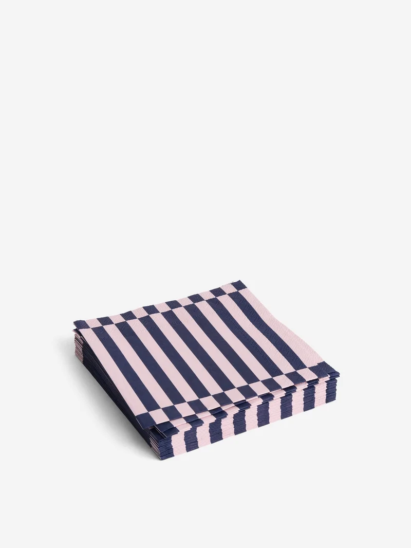 Image of HAY Pattern Napkins - Pink/Dark Blue Pillar Stripes
