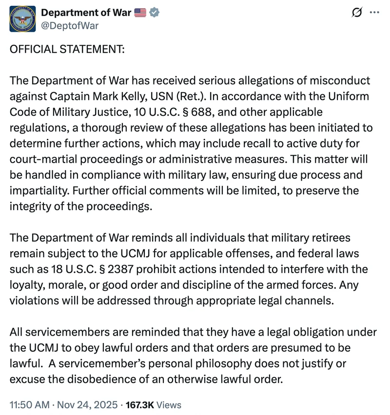 Department of War on X Department of War on X