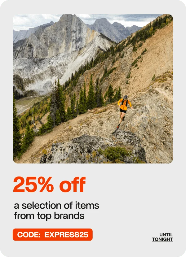 25% off a selection of items from top brands with code discount code. Until tonight