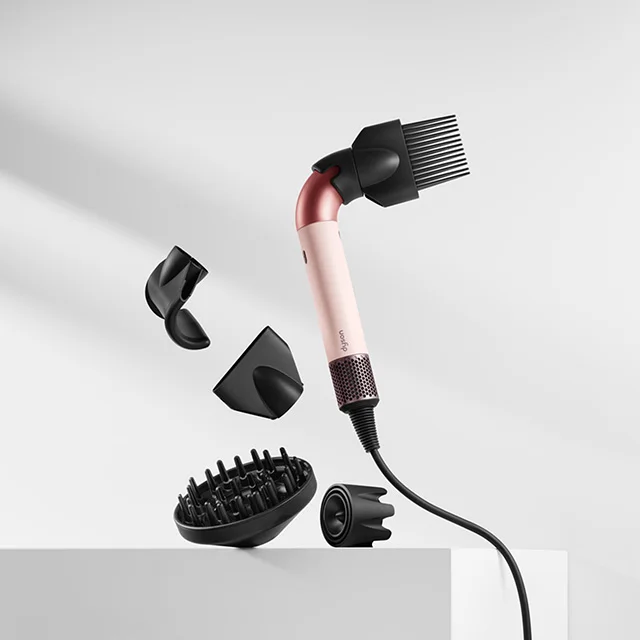The Dyson Supersonic r hair dryer with a range of attachments