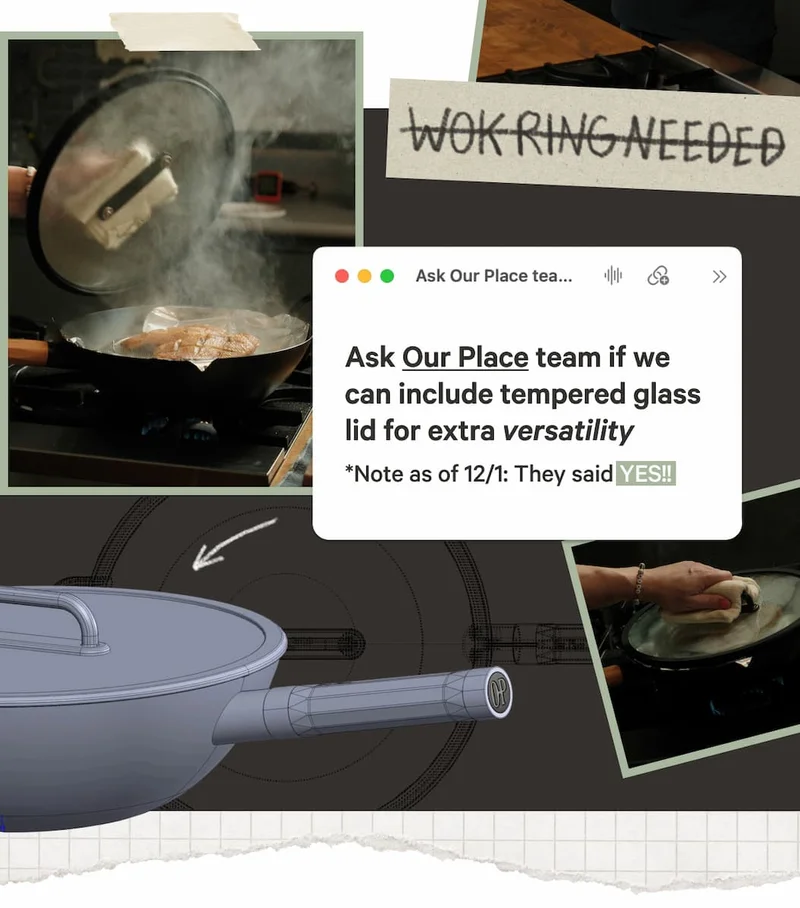 Ask Our Place team if we can include tempered glass lid for extra versatility | *Note as of 12/1: They said Yes!!