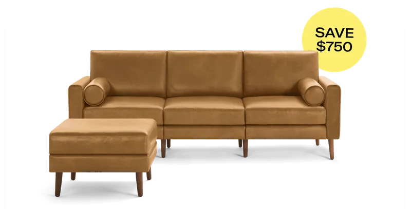 Block Nomad Leather Sofa with Ottoman