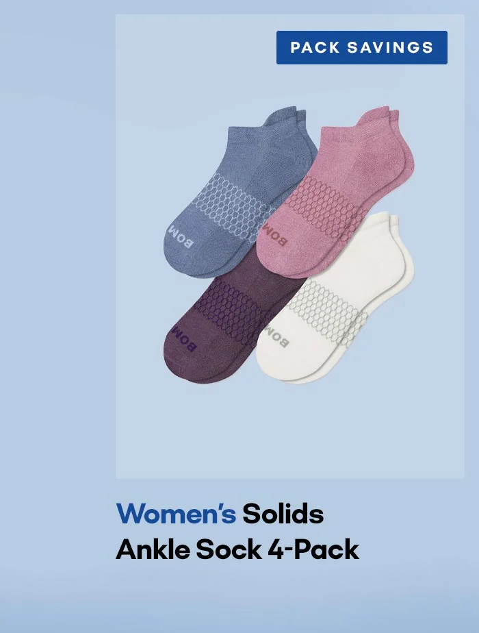 PACK SAVINGS | Women's Solids Ankle Sock 4-Pack