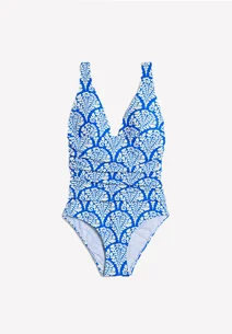 Mykonos Deep V Swimsuit Cerulean Blue, Blossomy