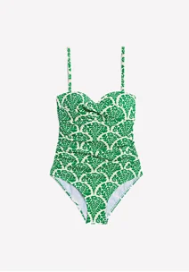 Andros Twist Front Swimsuit Rich Emerald, Blossomy