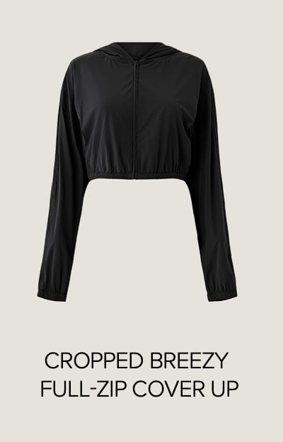 CROPPED BREEZY FULL-ZIP COVER UP