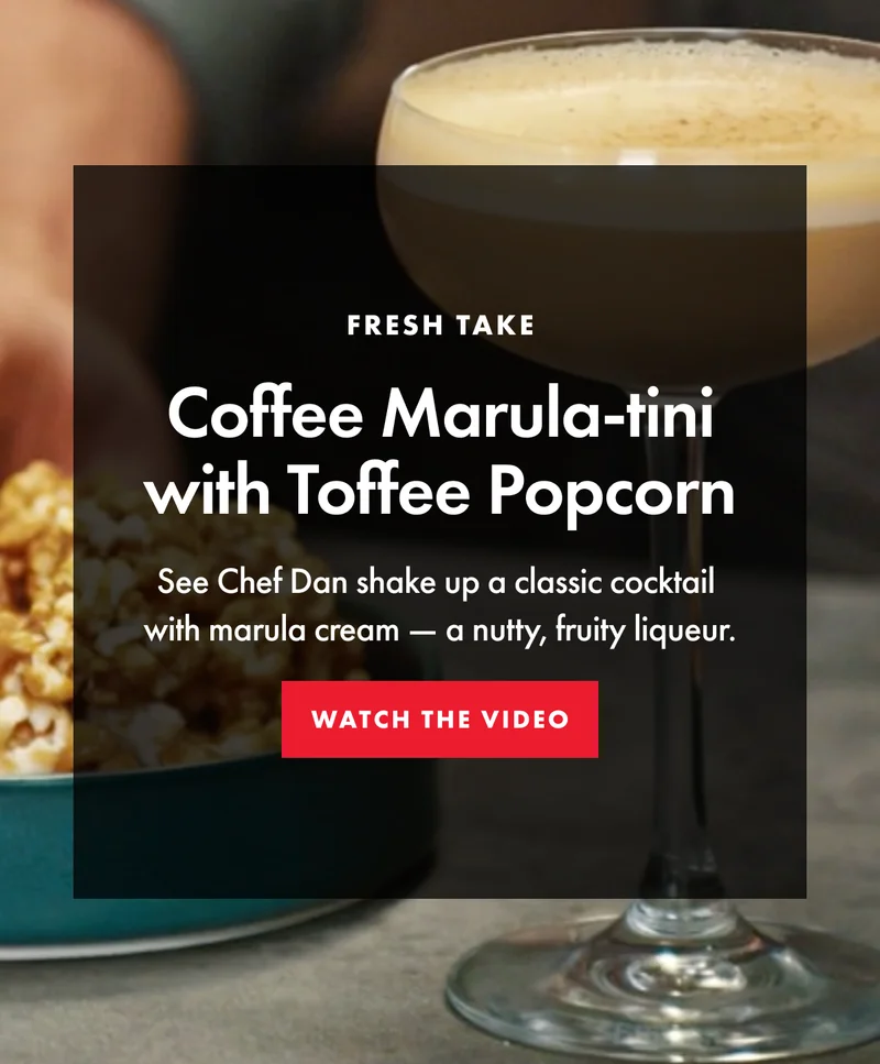 Fresh take. Coffee marulatini with toffee popcorn.