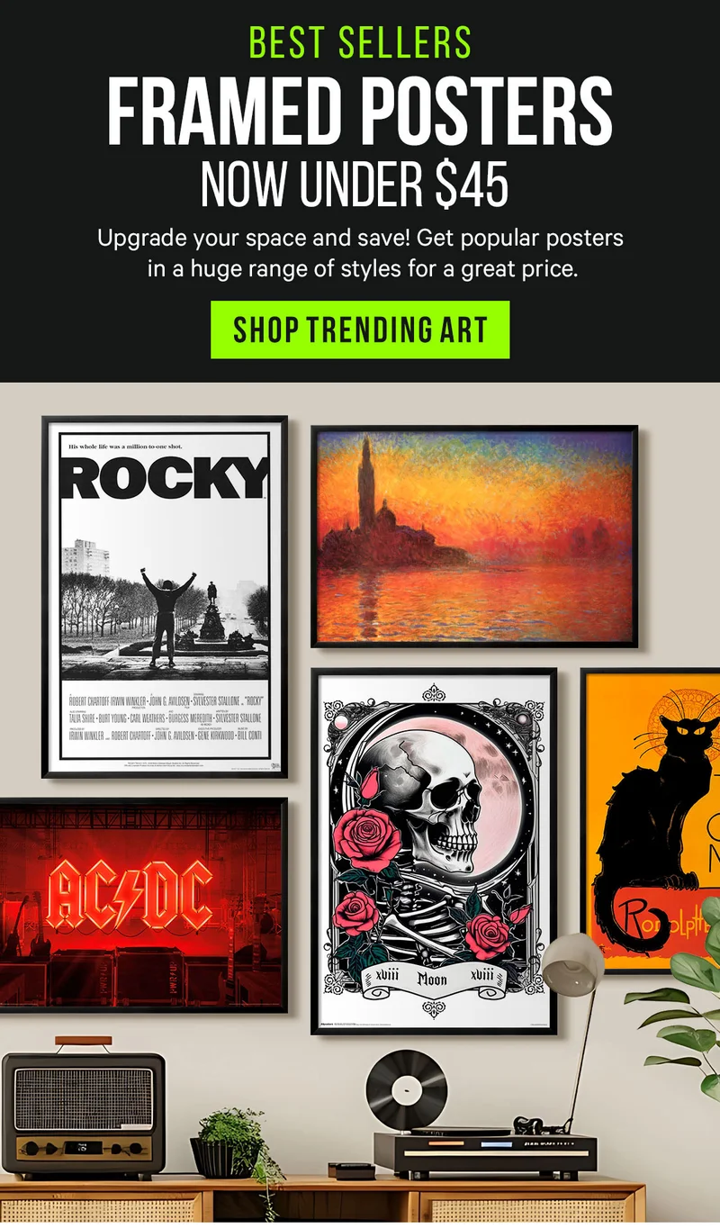 Best Sellers: Framed Posters Now Under $45. Upgrade your space! Get popular posters in a huge range of styles for a great price.
