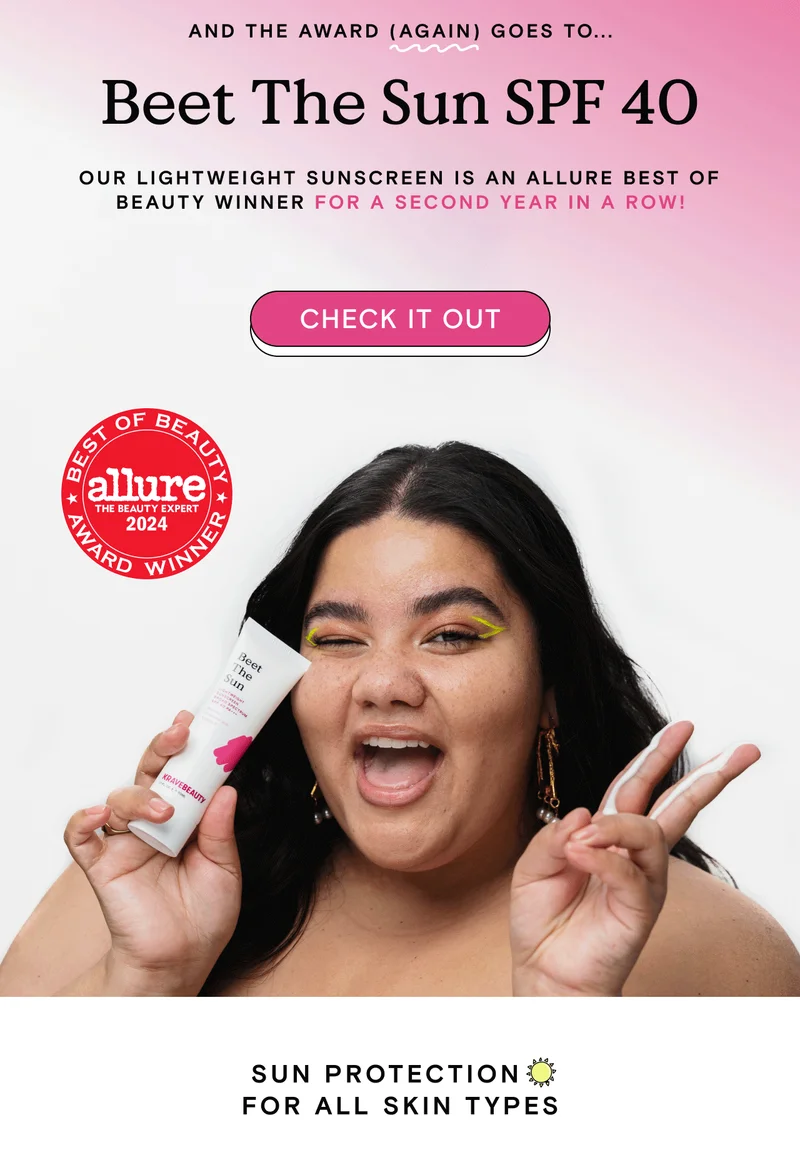 And the award (again) goes to... Beet The Sun SPF 40 - Our lightweight sunscreen is an Allure Best of Beauty Winner for a second year in a row! Check it out. Sun protection for all skin types!
