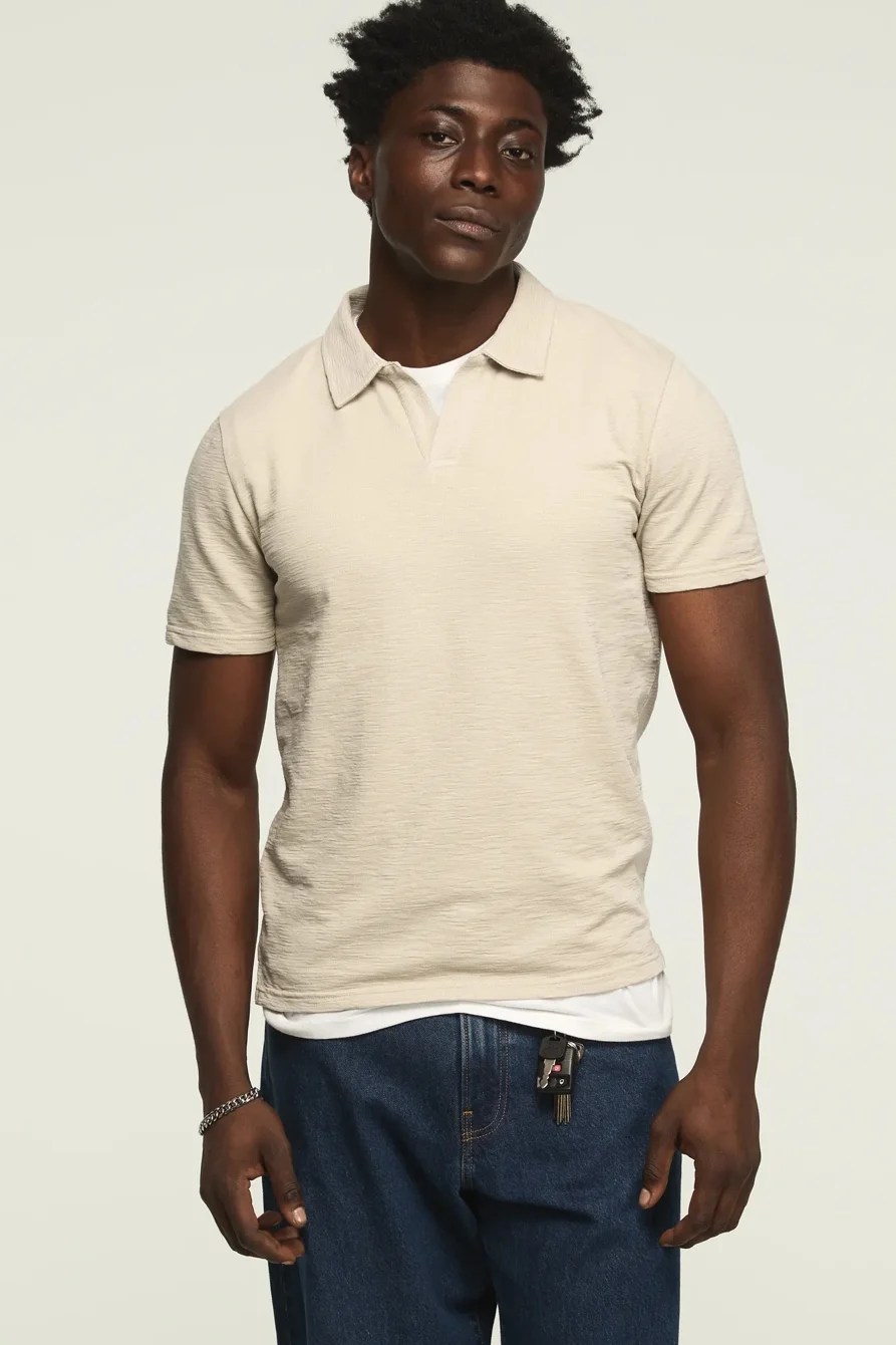 Image of Lucky Brand Jacquard Slub Jersey Shirt - Men's Clothing Outerwear Shirt Jackets in Caviar