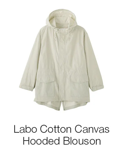 Shop Labo Cotton Canvas Hooded Blouson
