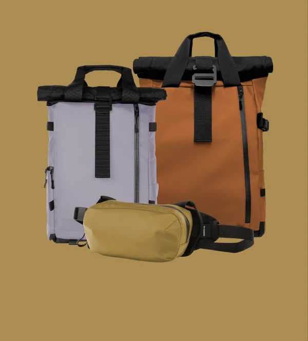 three backpacks