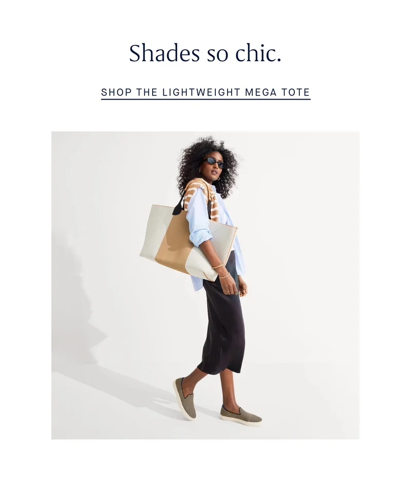 Shades so chic. SHOP THE LIGHTWEIGHT MEGA TOTE