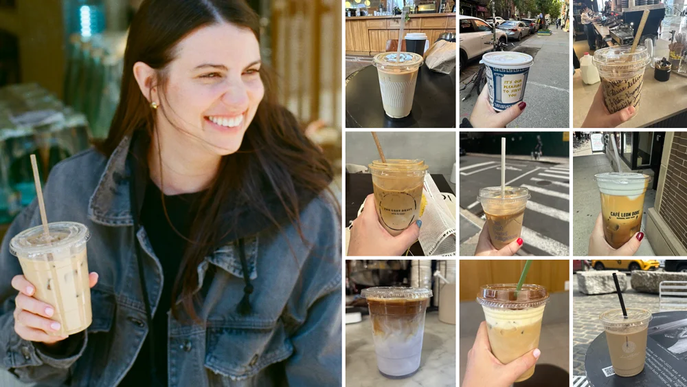 Catie Kelly with coffees