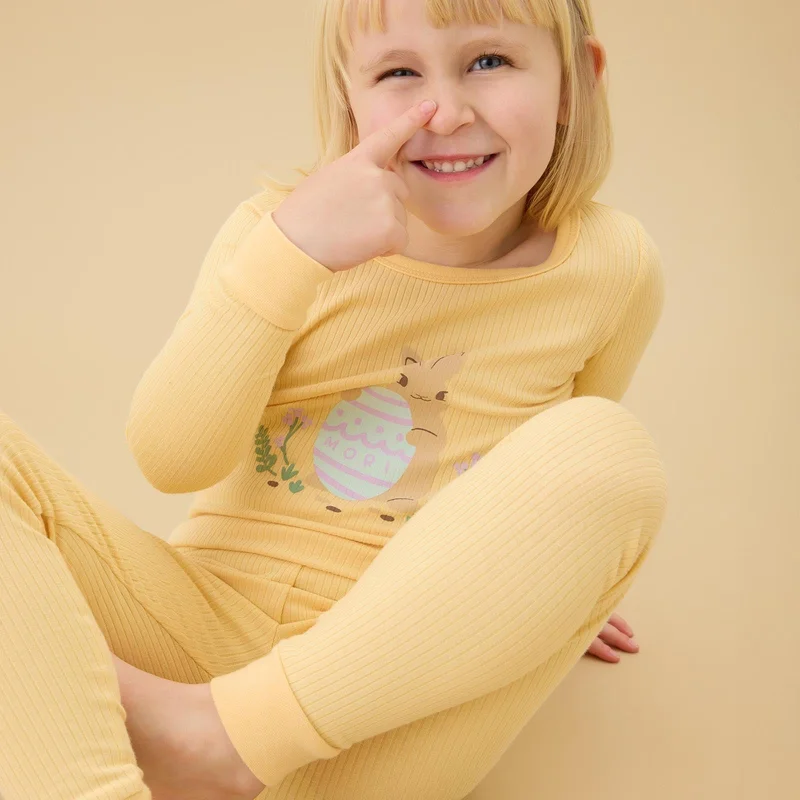 Image of Easter Bunny Ribbed Pajama Set