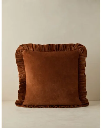 Mauree Velvet Pillow - Chestnut / Square / Pillow Cover Only