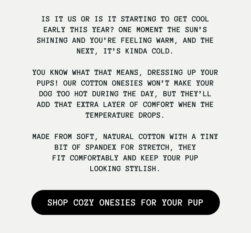 Shop Cozy Onesies for Your Pup
