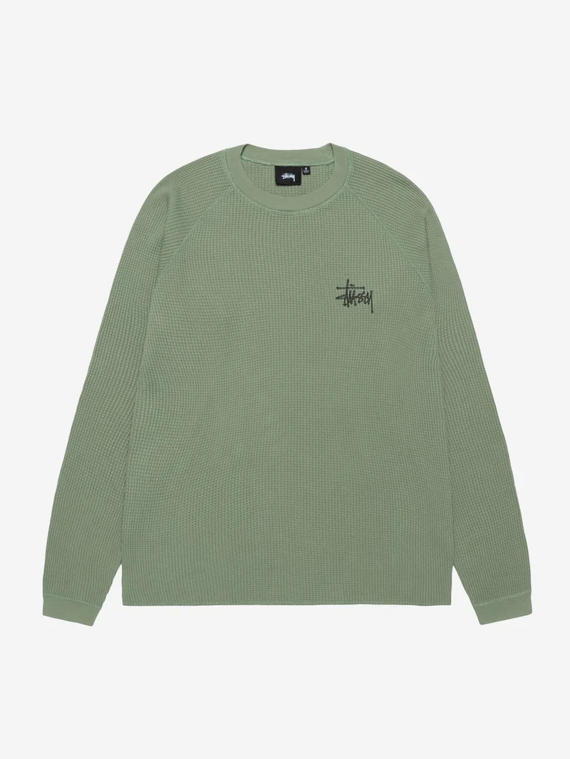 Image of Stussy Raglan Thermal Basic Stock - Sage