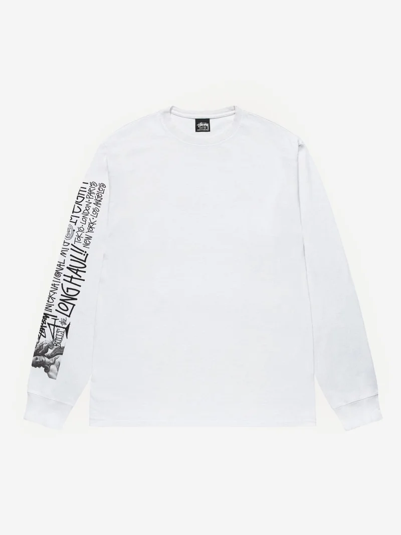 Image of Stussy Long Haul Ls Tee - White