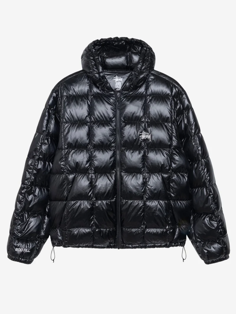Image of Stussy Mid-weight Hooded Puffer - Black