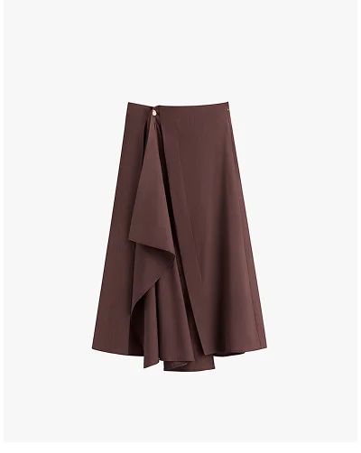 Linen Wrap Skirt Coffee