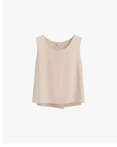 Washable Silk Cropped Overlay Tank