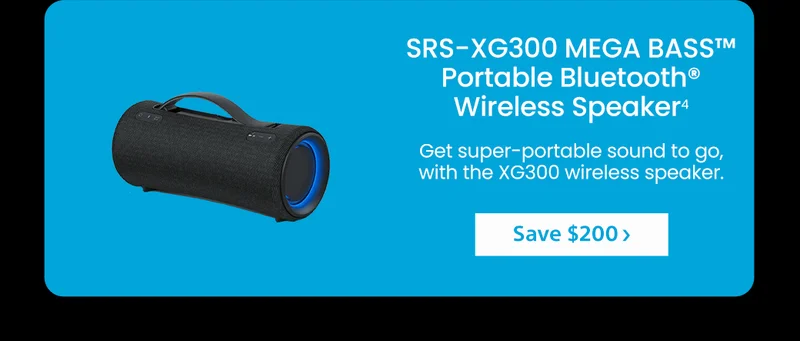 SRS-XG300 MEGA BASS™ Portable Bluetooth® Wireless Speaker | Get super-portable sound to go, with the XG300 wireless speaker. | Save $200