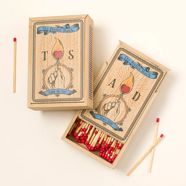 The Perfect Match Personalized Wood Matchbox