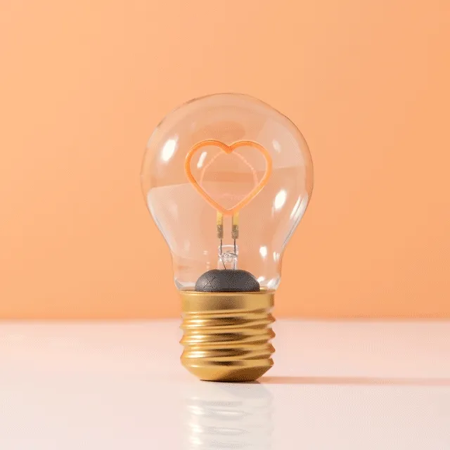 Rechargeable Cordless Magic Heart Light Bulb