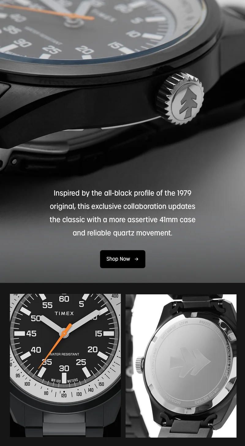 Shop Now - Timex x Huckberry Black Max