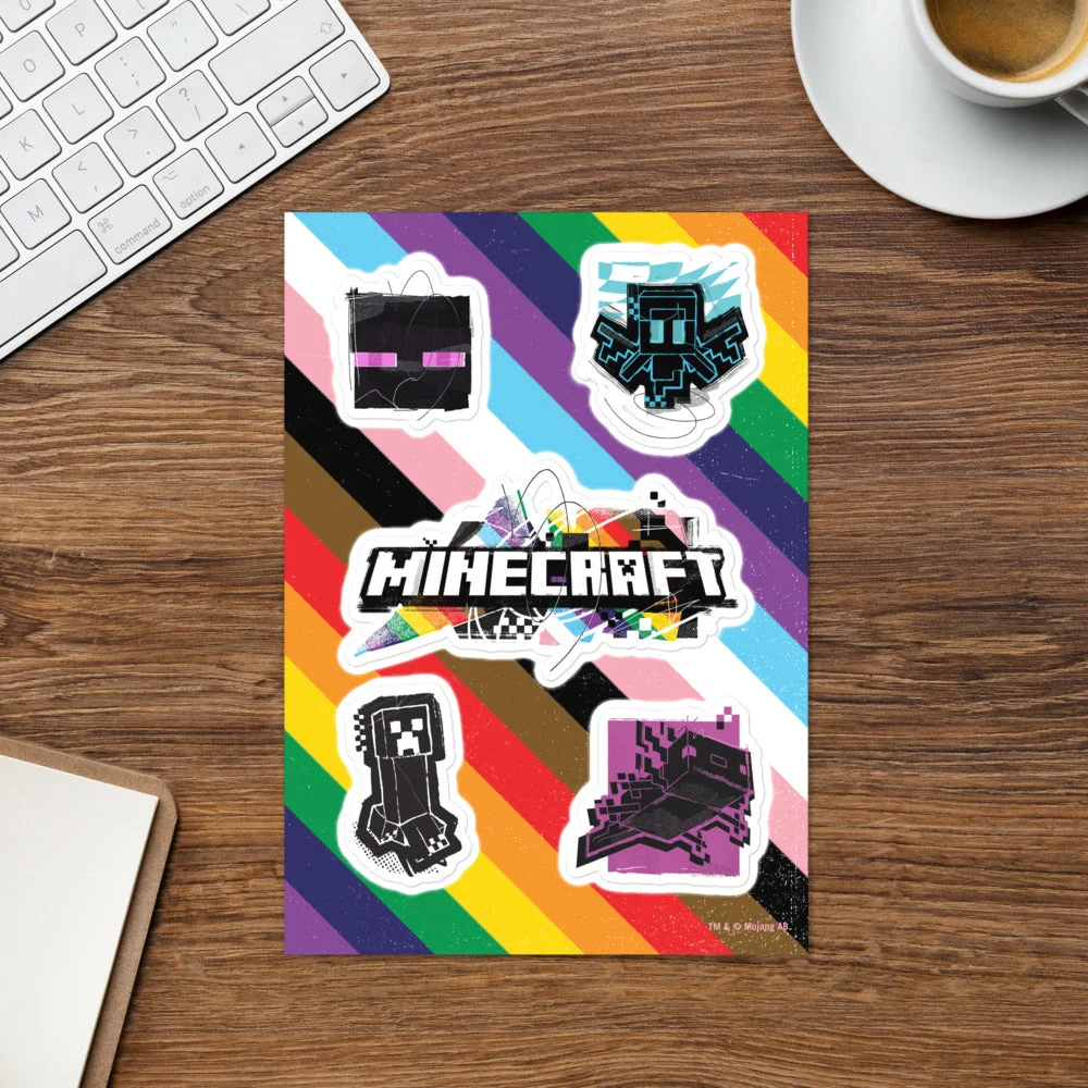 Image of Minecraft Rainbow Sticker Sheet