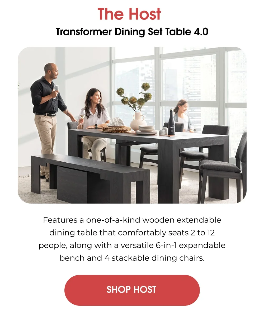 Expandable dining tables with easy-to-clean surfaces, perfect for holiday gatherings and everyday use.