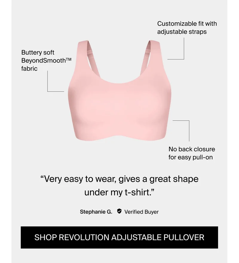 SHOP REVOLUTION ADJUSTABLE PULLOVER BRA.