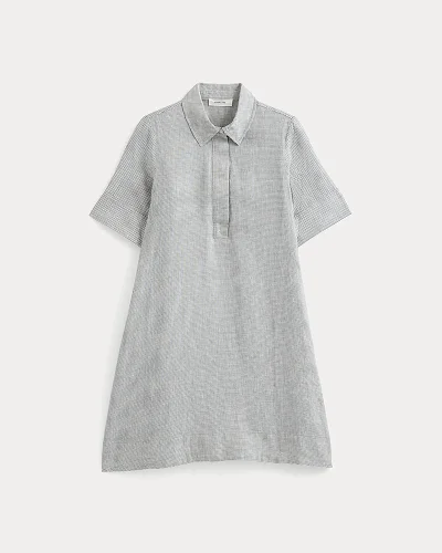 Image | Mini Popover Shirtdress in Linen | Agave / Bone