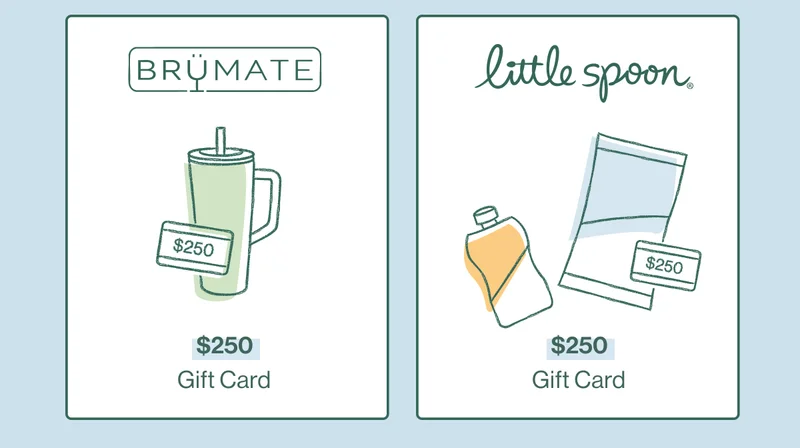 BrüMate $250 Gift Card & Little Spoon $250 Gift Card
