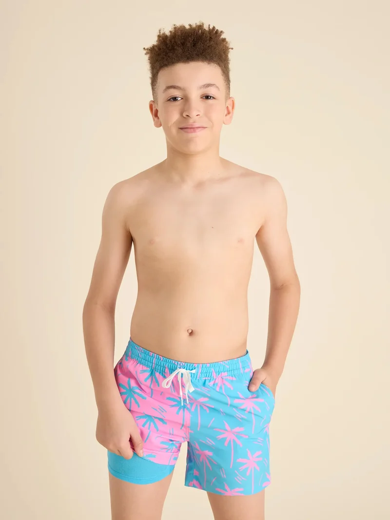 Image of The Prince of Prints (Boys Lined Classic Swim Trunk- Shorter)