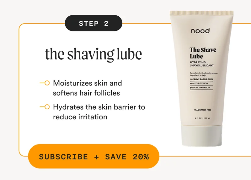 Step 2 - the shaving lube - Moisturizes skin and softens hair follicles - Hydrates the skin barrier to reduce irritation - SUBSCRIBE + SAVE 20%