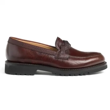 Cora GV Apron Loafer in Whiskey Kudu/Moc Croc Nubuck