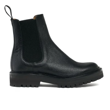 Chloe M Tall Chelsea Boot in Black Grain Leather