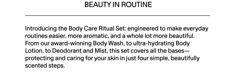 Beauty in routine. Introducing Body Care Ritual Set
